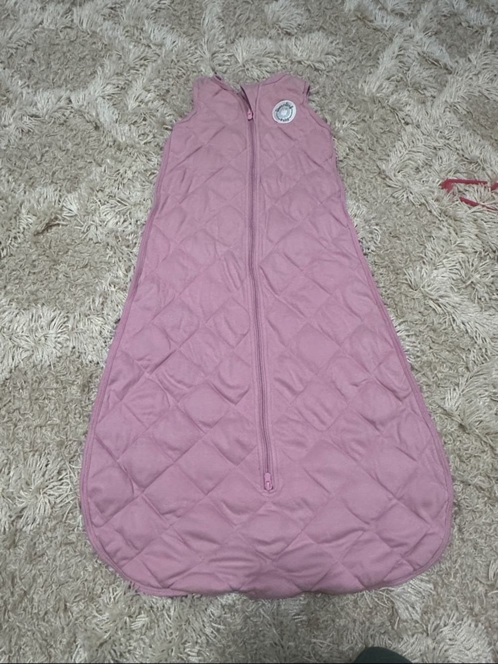Pink Quilted Baby Sleep Sack One-Piece